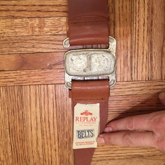 Replay Italian Brown Leather Belt Vintage Hippie S main image 6